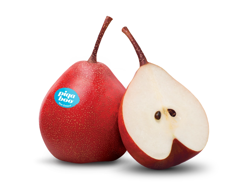 Two PiqaBoo pears sitting next to each other